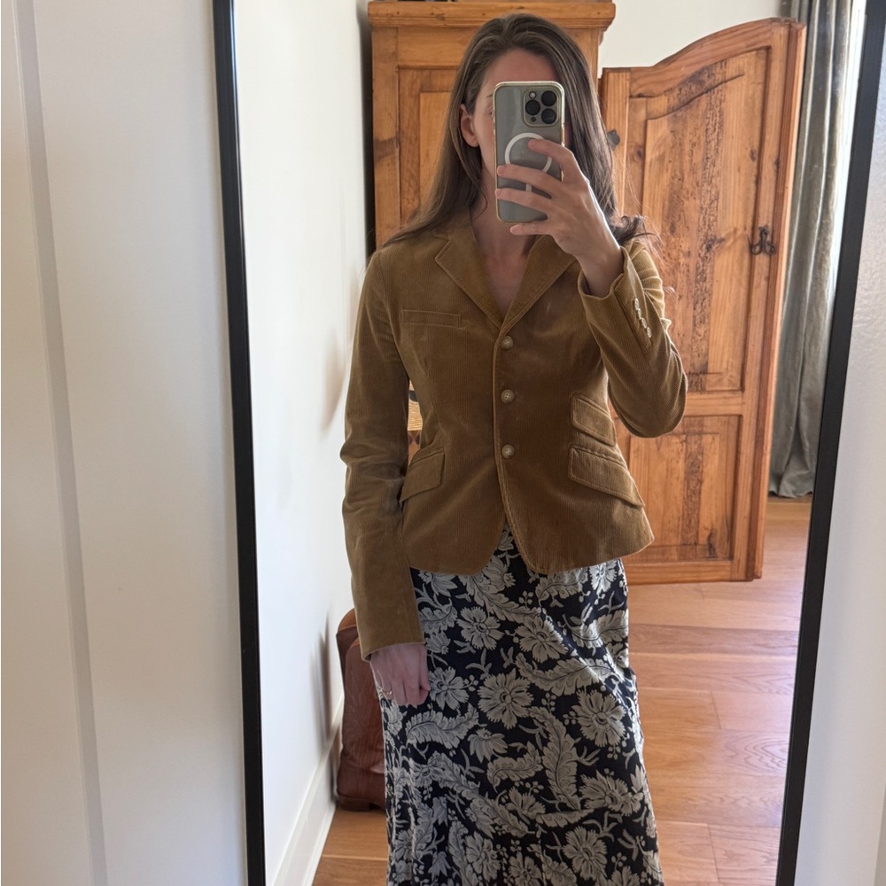 Vintage Ralph Lauren Women's Brown Corduroy Blazer